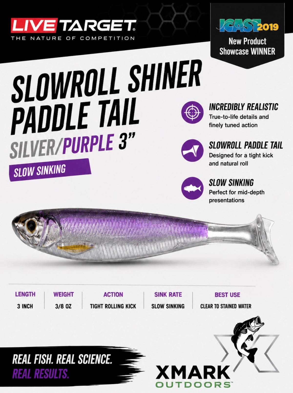 Live Target SlowRoll Shiner Paddle Tail