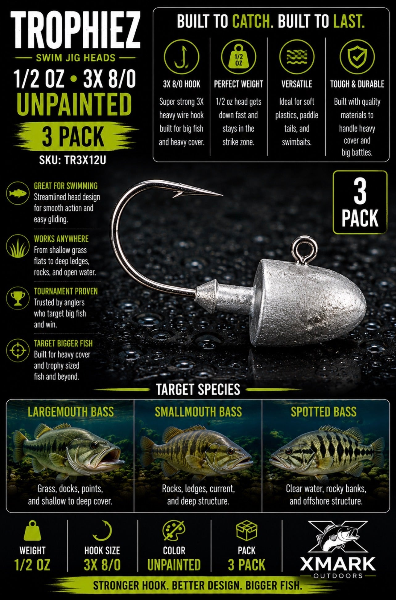Gambler Trophiez Unpainted Jig Heads