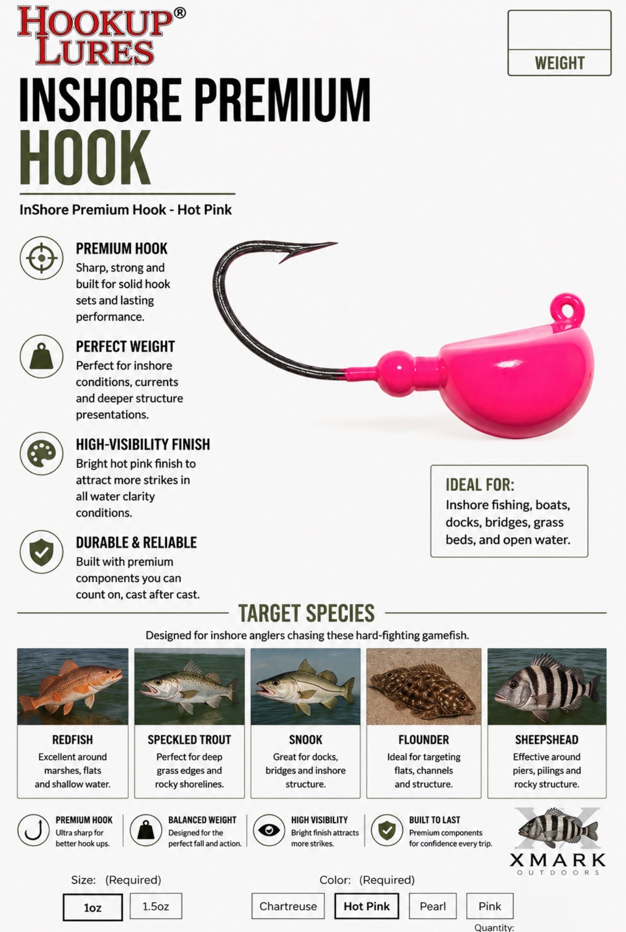 Hookup Lures Big Saltwater Jig Head (3 Pack)