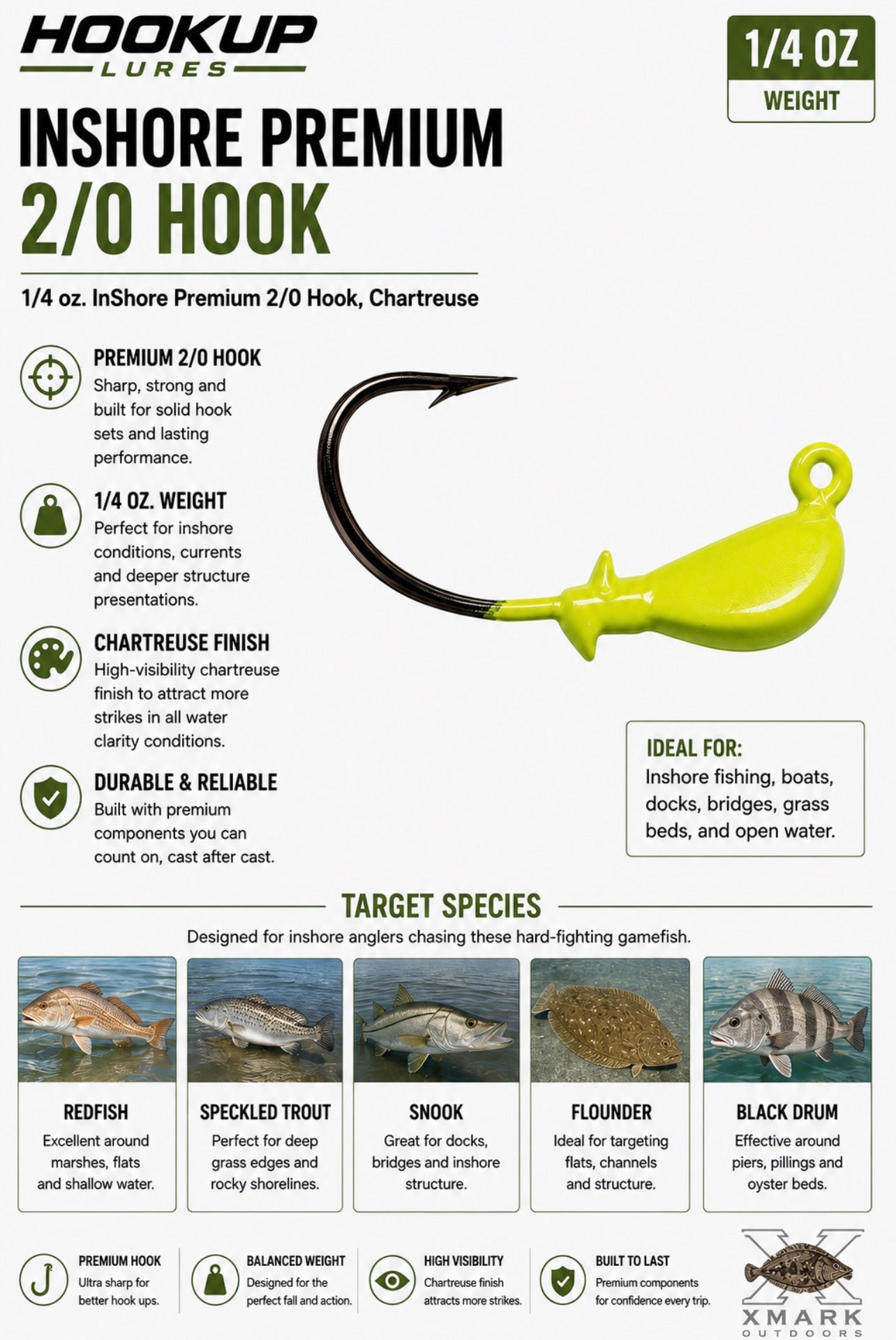 Hookup Lures Inshore Premium Jig Head (4 Pack)
