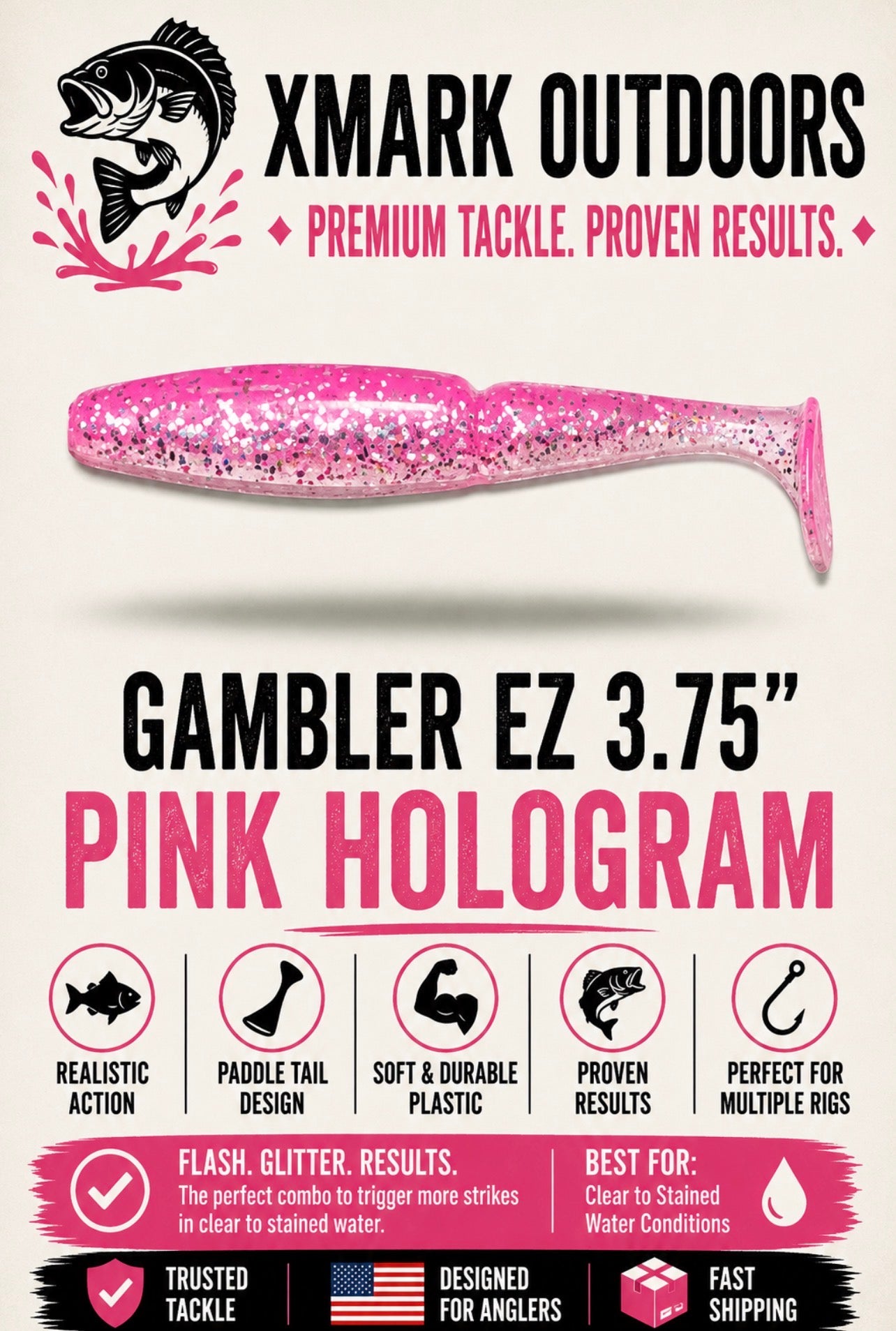 Gambler EZ 3.75” Paddle Tail Swimbait
