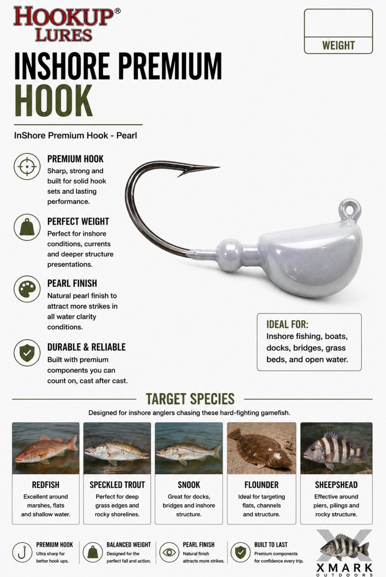 Hookup Lures Big Saltwater Jig Head (3 Pack)