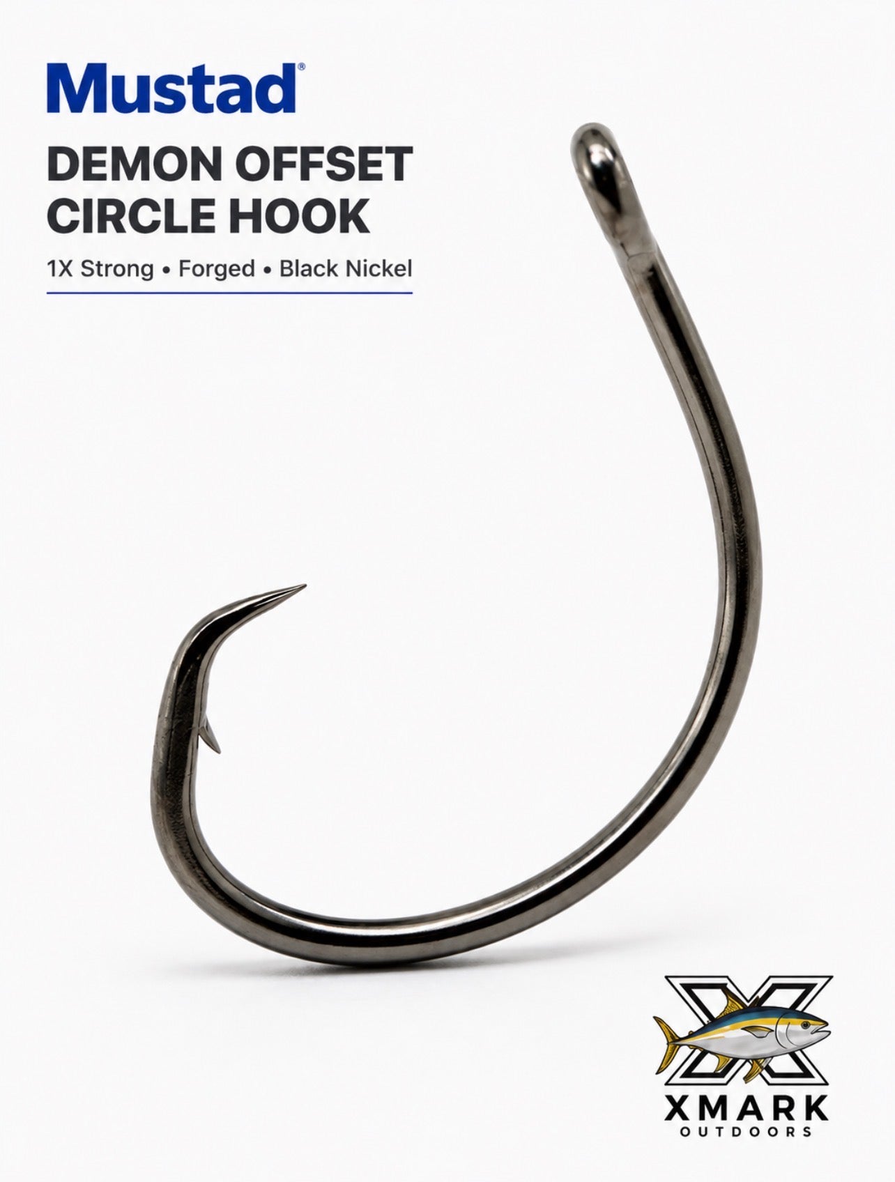 Mustad Demon Offset Circle Hook 39940 – 1X Strong Black Nickel