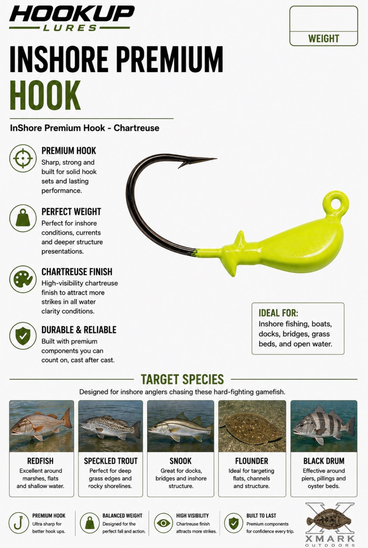 Hookup Lures Inshore Premium Jig Head (4 Pack)