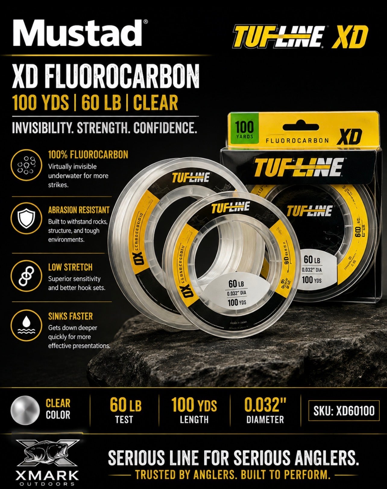 TUF-LINE XD Fluorocarbon Leader – Clear
