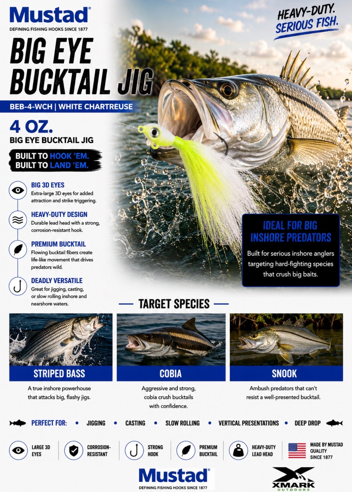 Mustad Big Eye Bucktail Jig