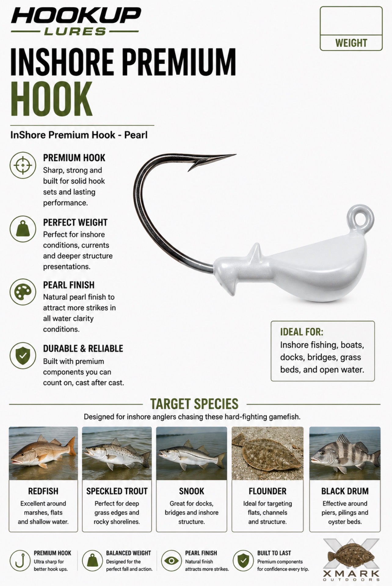 Hookup Lures Inshore Premium Jig Head (4 Pack)