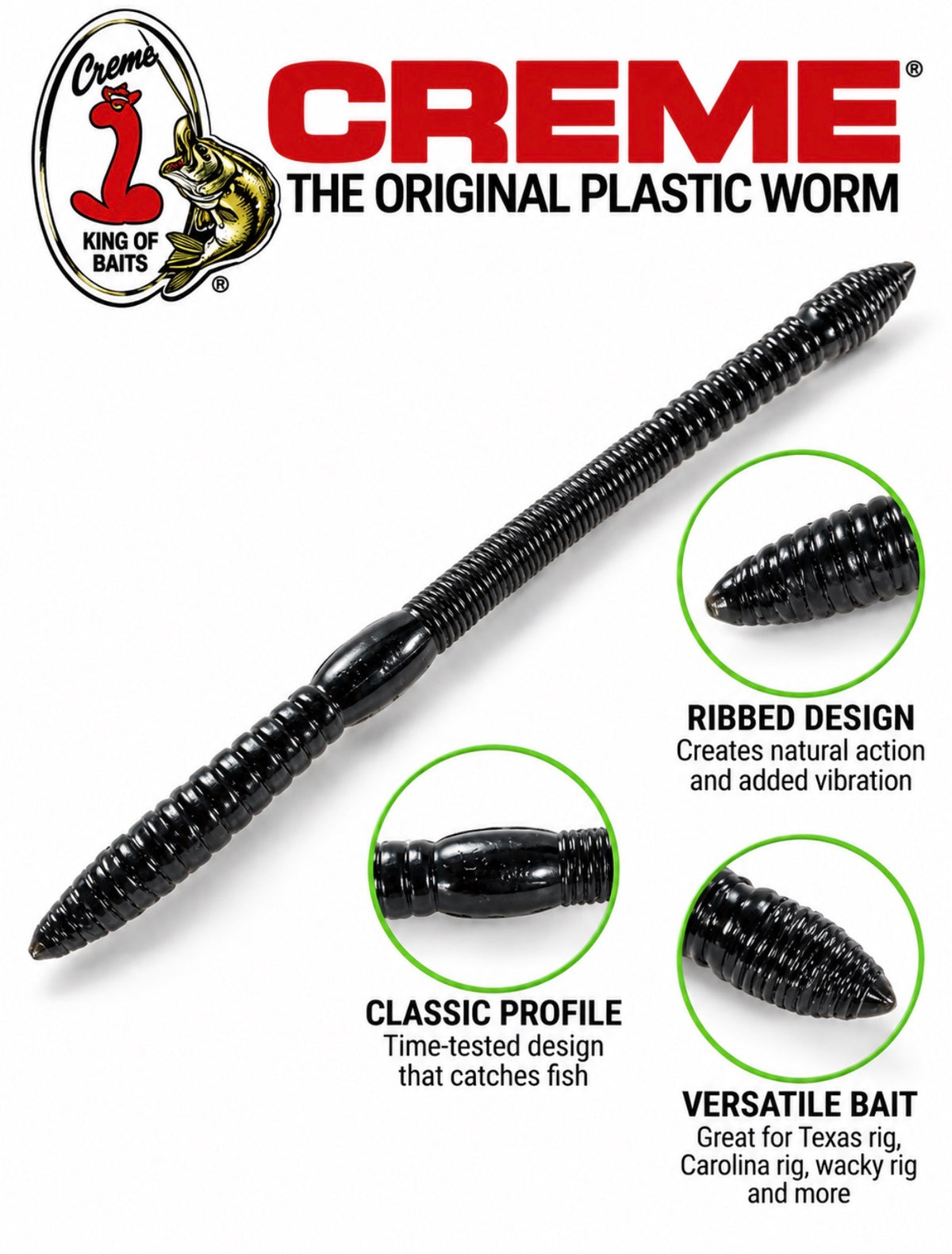 Crème Lures 4-Inch Scoundrel Worm