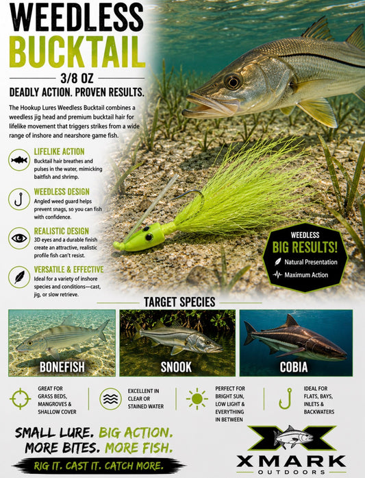 Hookup Lures Weedless Bucktail 3/8 oz