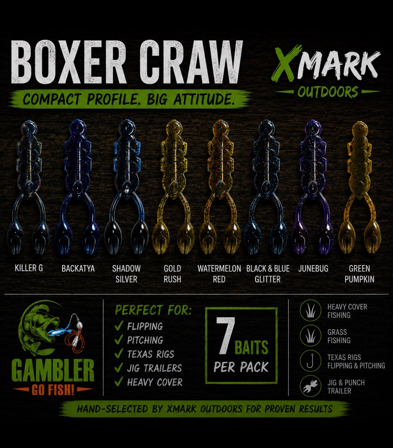 Gambler Boxer Craw Creature Bait