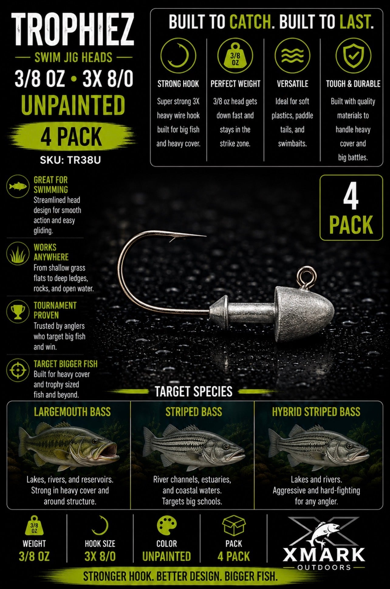 Gambler Trophiez Unpainted Jig Heads