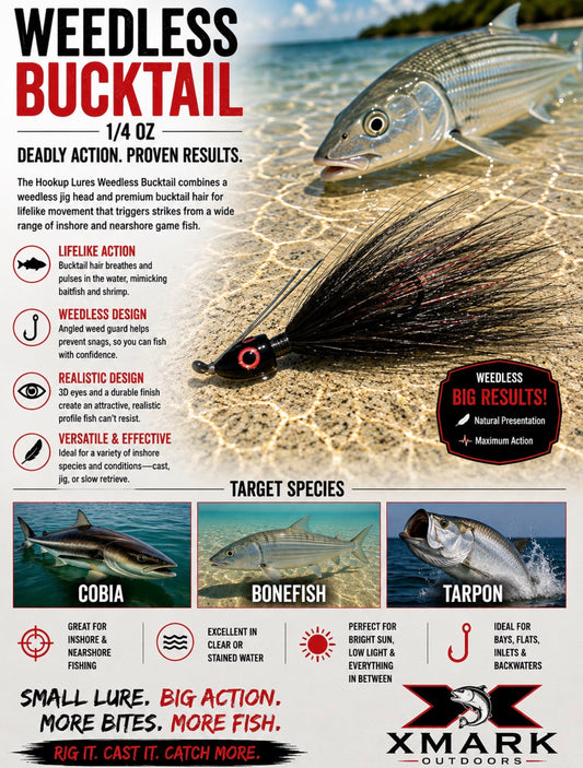 Hookup Lures Weedless Bucktail 1/4 oz