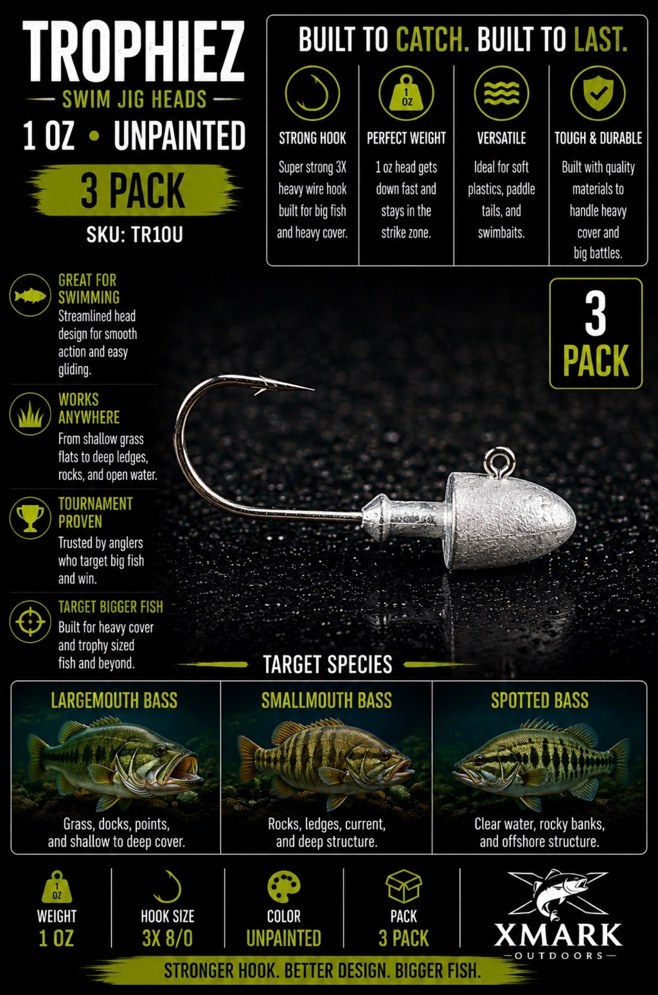 Gambler Trophiez Unpainted Jig Heads