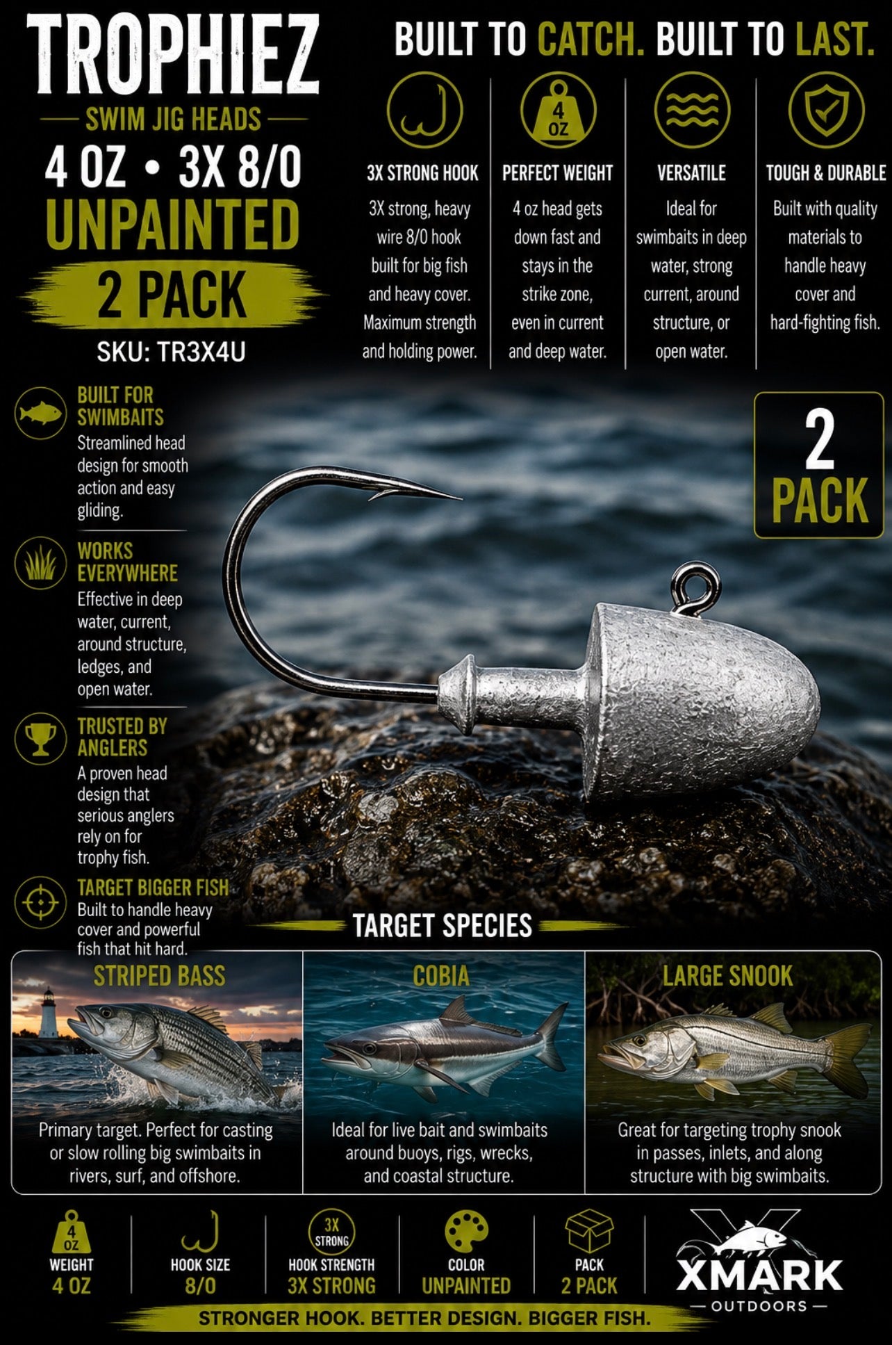 Gambler Trophiez Unpainted Jig Heads