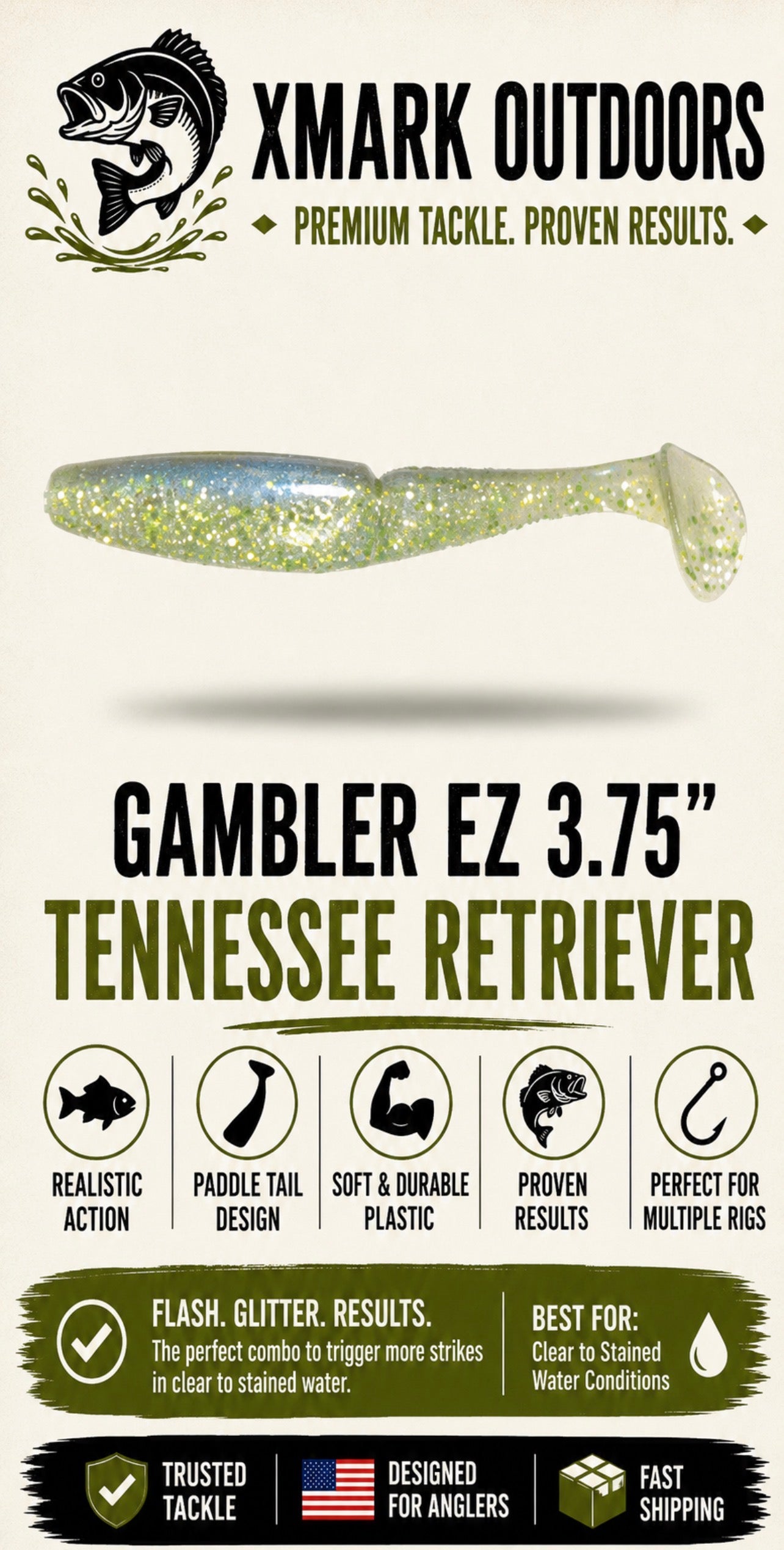 Gambler EZ 3.75” Paddle Tail Swimbait